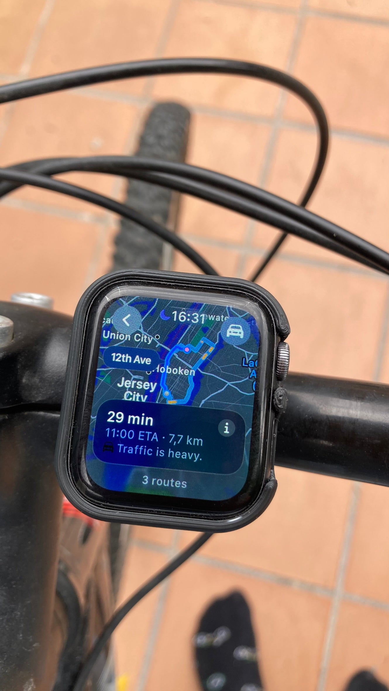 The Apple Watch Bike Mount for cycling GPS